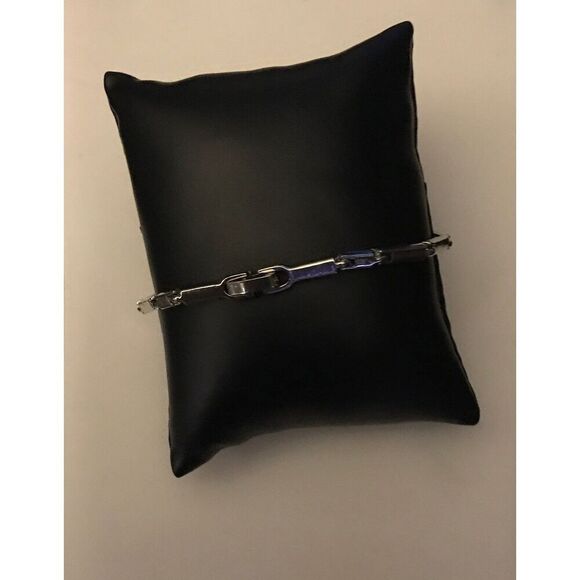 Silver Pink Sapphire Infinity Bracelet - Picture 2 of 4